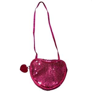 Pink Sequin Heart-Shaped Kids Purse